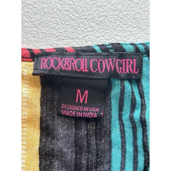 Rock Roll Cowgirl Womens Cardigan Medium Oversized Rainbow Festival Rodeo - Picture 6 of 10